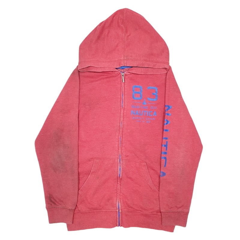 Nautica Hoodie Maritime Div Full Zip Cotton Sweatshirt Jumper S
