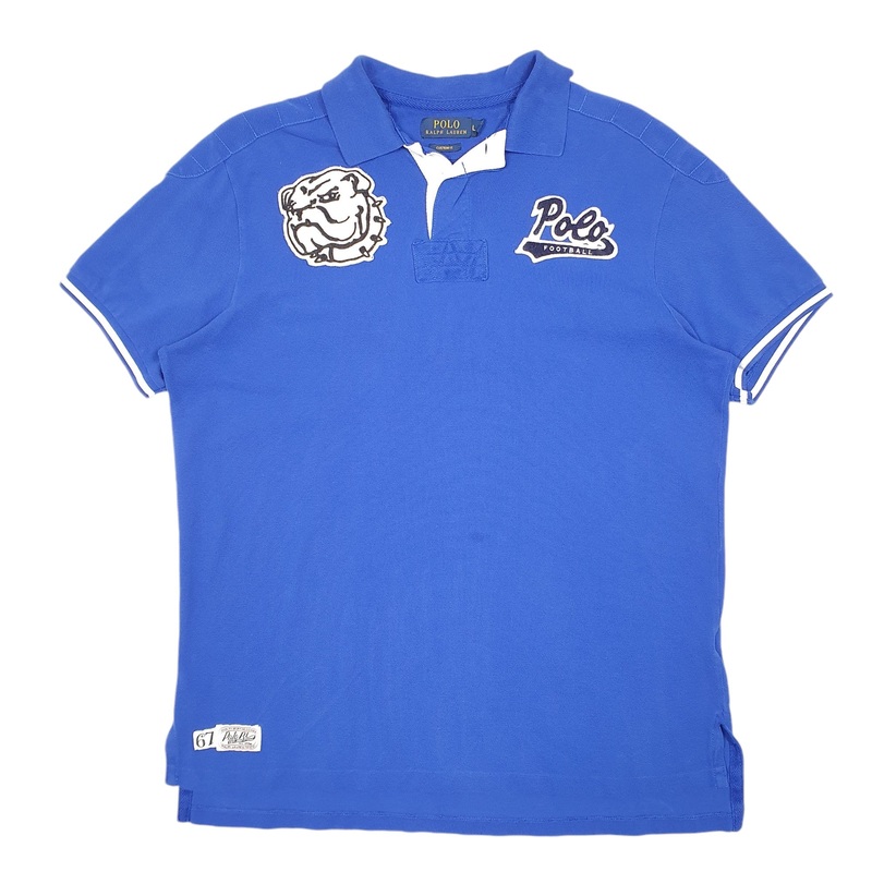 Polo Ralph Lauren Football Bulldogs RL 67 Custom Fit Short Sleeve Cotton Polo Shirt L