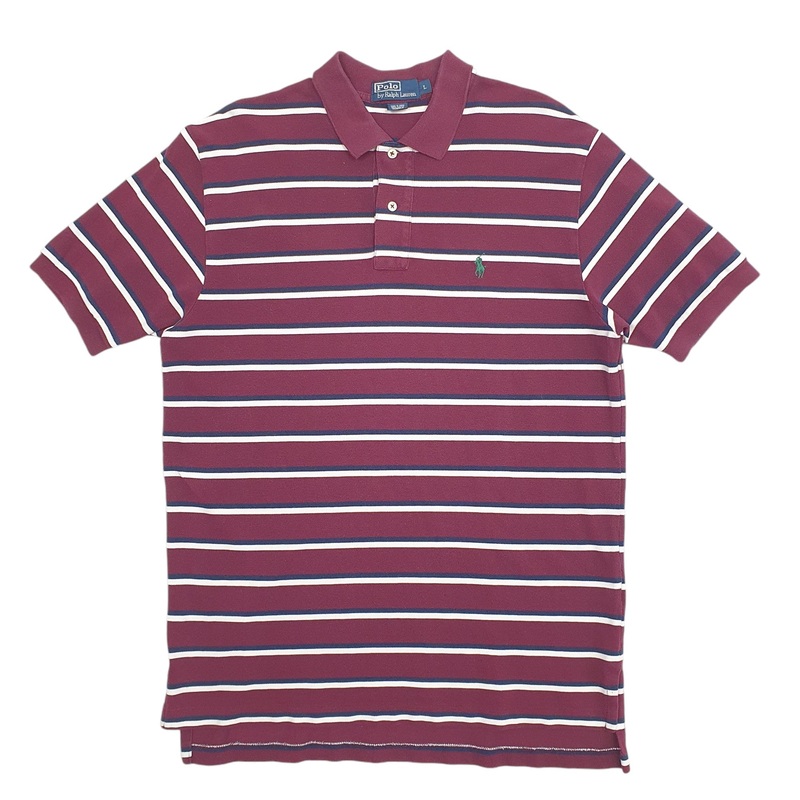 Polo Ralph Lauren Stripes Short Sleeve Cotton Polo Shirt L