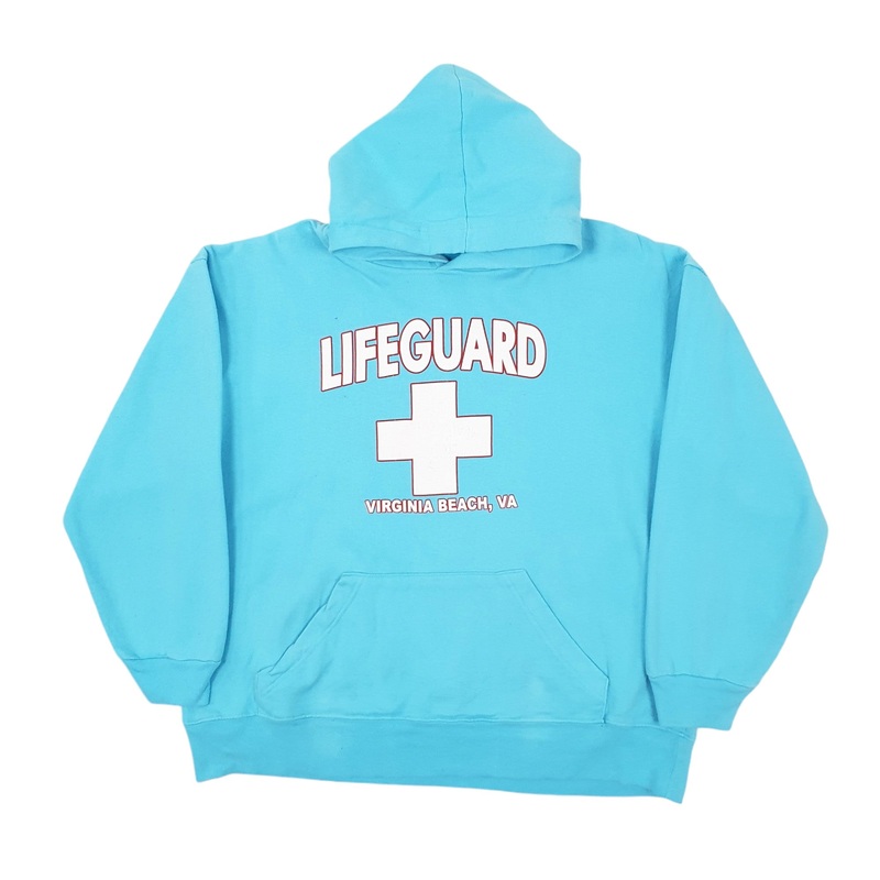 Yoffe Lifeguard Virginia Beach Hoodie Cotton Blend Sweatshirt Jumper L