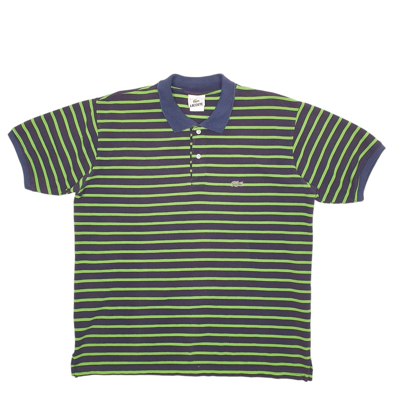 Lacoste Stripes Short Sleeve Cotton Polo Shirt L