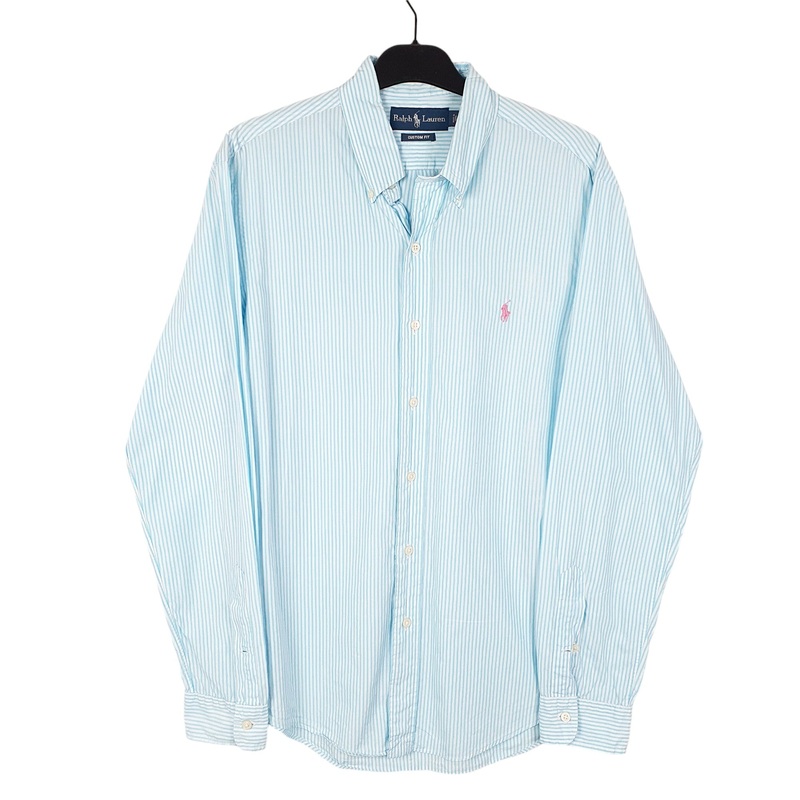Ralph Lauren Long Sleeve Custom Fit Striped Cotton Shirt M