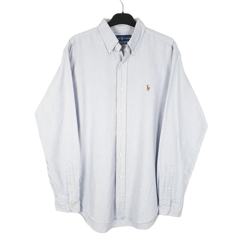 Ralph Lauren Oxford Long Sleeve Classic Fit Striped Cotton Shirt L