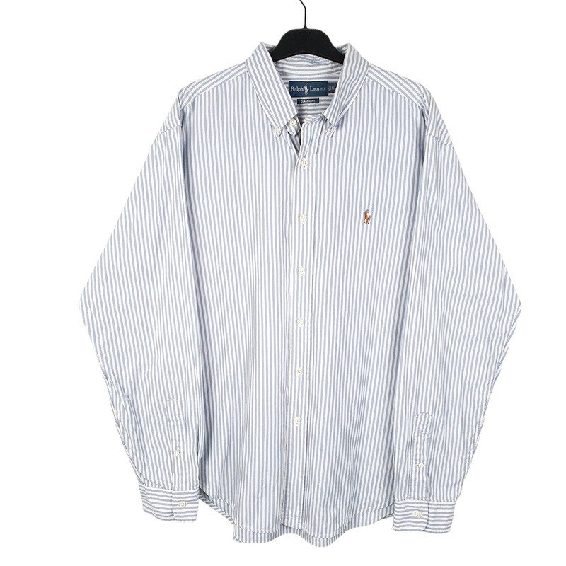 Ralph Lauren Oxford Long Sleeve Classic Fit Striped Cotton Shirt XL