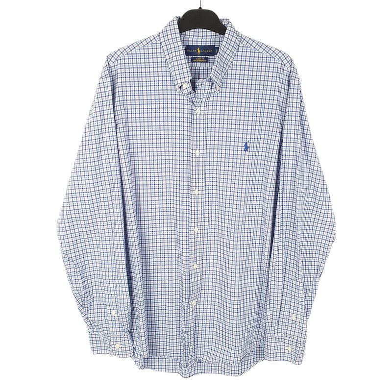 Ralph Lauren Stretch Long Sleeve Classic Fit Check Cotton Shirt L