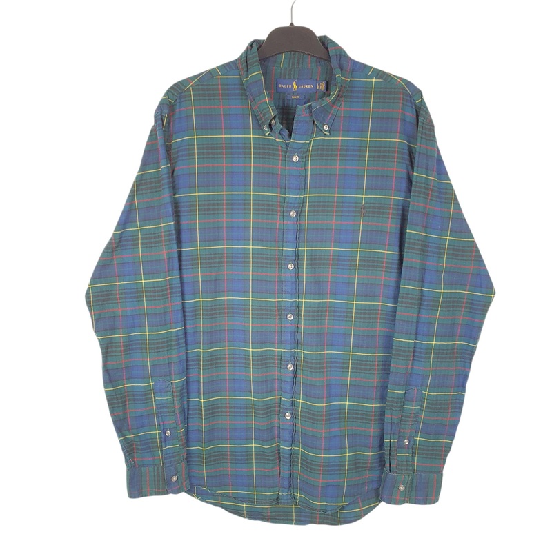 Ralph Lauren Tartan Long Sleeve Slim Fit Check Cotton Shirt L
