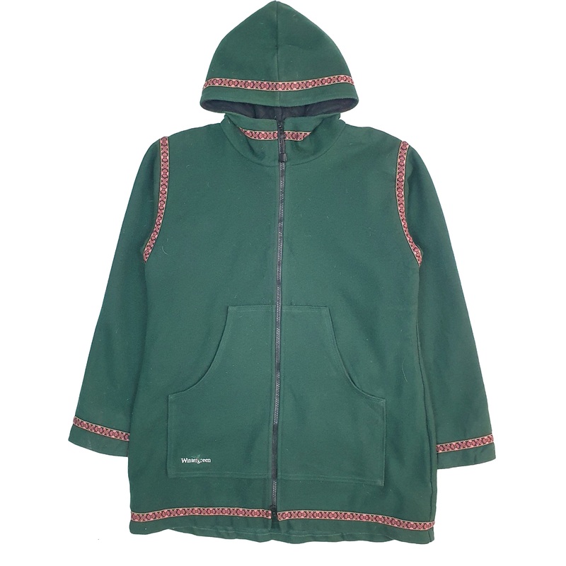 Womens Wintergreen Made in USA Hooded Parka Wool Jacket Coat M