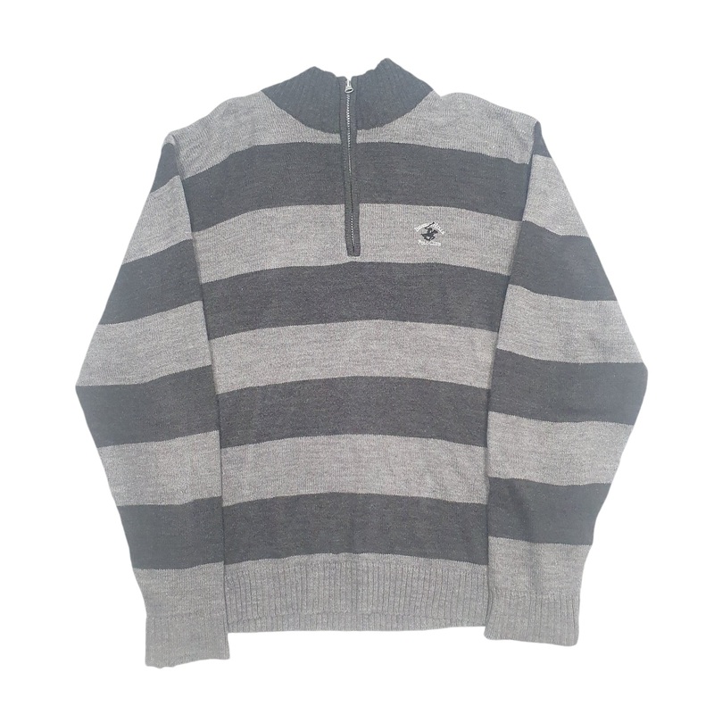 Beverly Hills Polo Club Stretch Quarter Zip Polyester Fleece Sweatshirt Jumper L