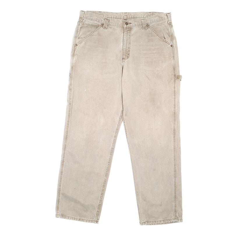Mens Lee Workwear Beige Carpenter Cotton  Trousers W38 L32