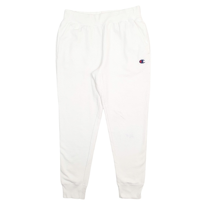 Mens Champion Reverse Weave White Jogger Cotton Blend  Trousers W32 L30