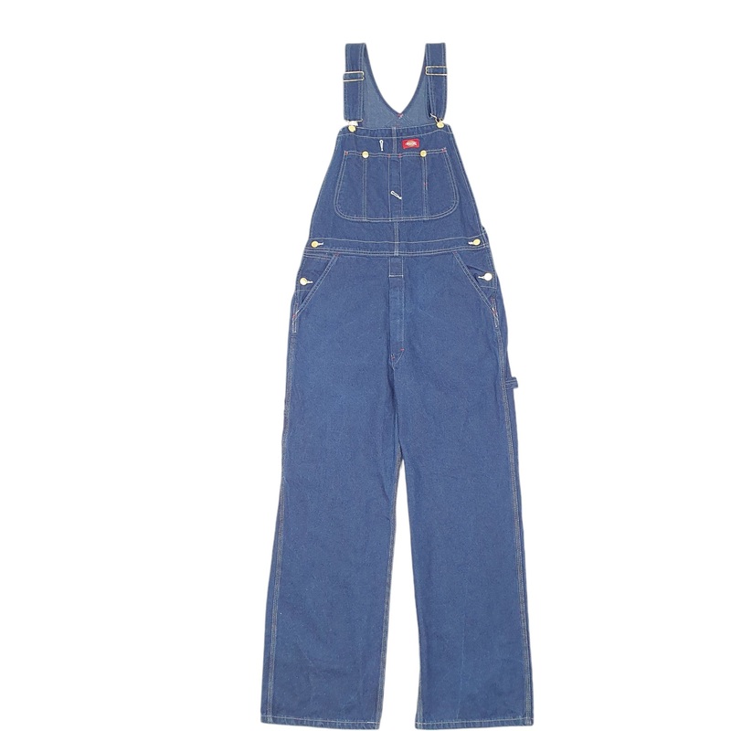 Mens Dickies Denim Overalls Bib Blue Dungaree Cotton  Trousers W32 L30