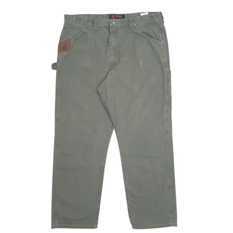 Mens Wrangler Khaki Carpenter Cotton  Trousers W42 L32