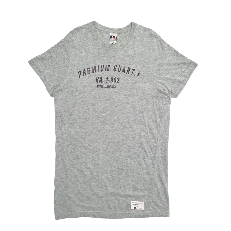 Russell Athletic Premium Guart Spellout Short Sleeve Cotton Blend T Shirt Mens M