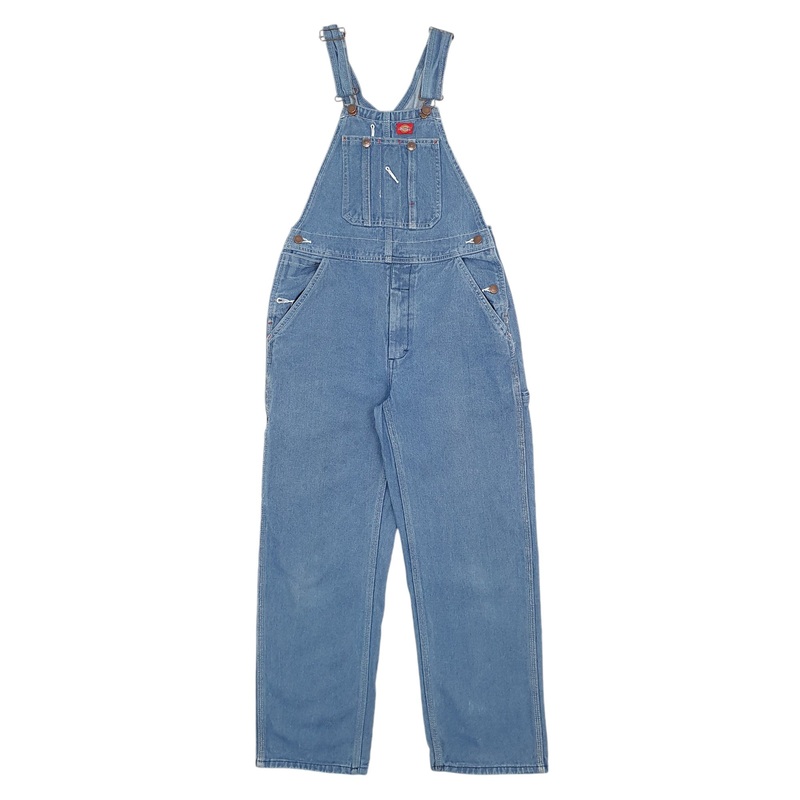 Mens Dickies Denim Overalls Bib Blue Dungaree Cotton  Trousers W30 L35