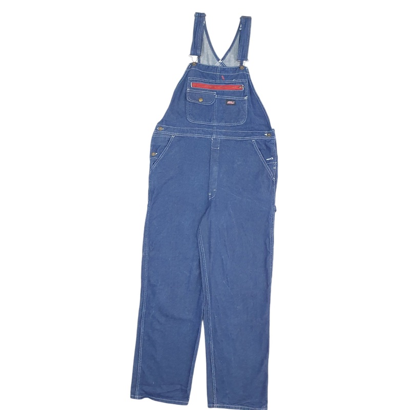 Mens Dickies Denim Overalls Bib Blue Dungaree Cotton  Trousers W34 L32