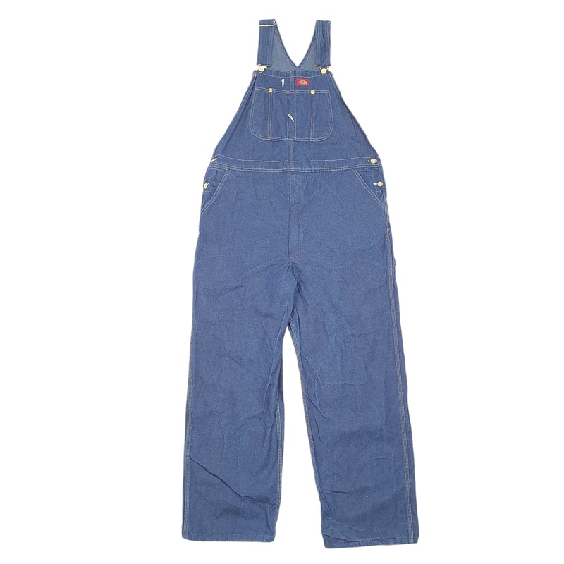 Mens Dickies Denim Overalls Bib Blue Dungaree Cotton  Trousers W40 L30