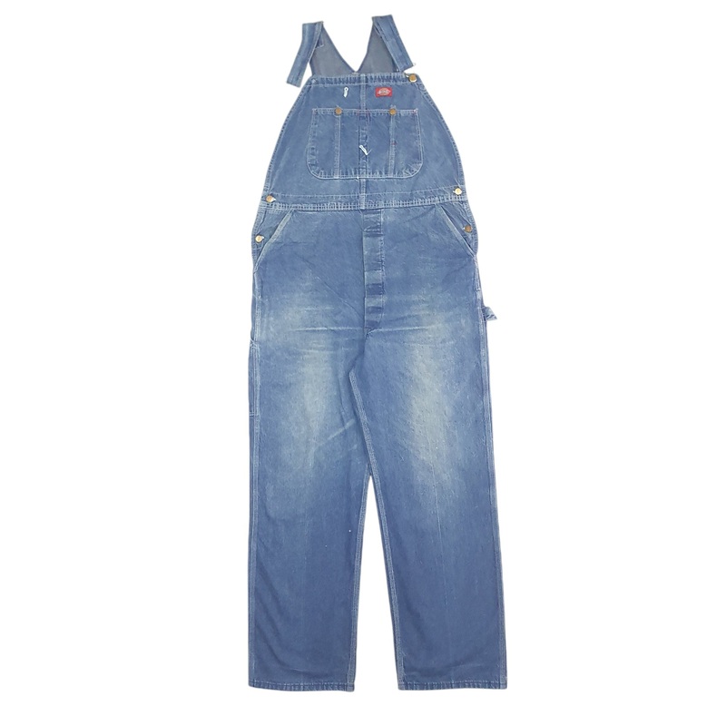 Mens Dickies Denim Overalls Bib Vintage 1990s Blue Dungaree Cotton  Trousers W40 L34