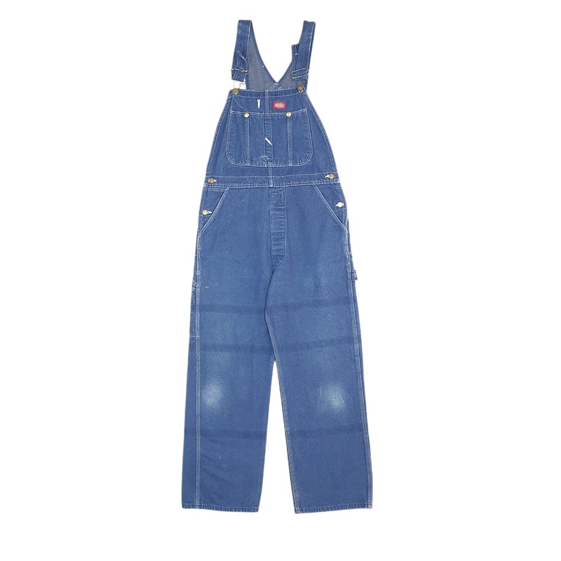 Mens Dickies Denim Overalls Bib Vintage 1990s Made in USA Blue Dungaree Cotton  Trousers W34 L30