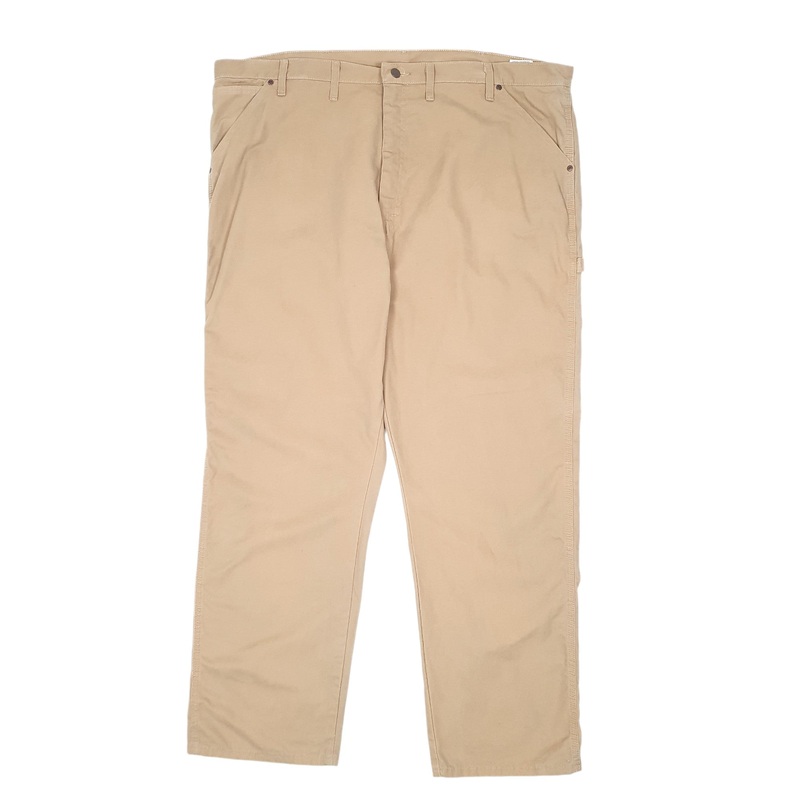 Mens Wrangler Workwear Pants Tan Carpenter Cotton  Trousers W44 L32