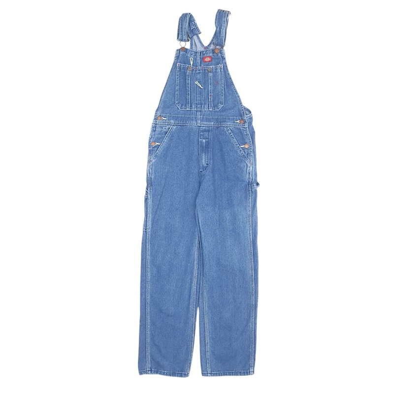 Womens Dickies Denim Overalls Bib Blue Dungaree Cotton  Trousers UK6