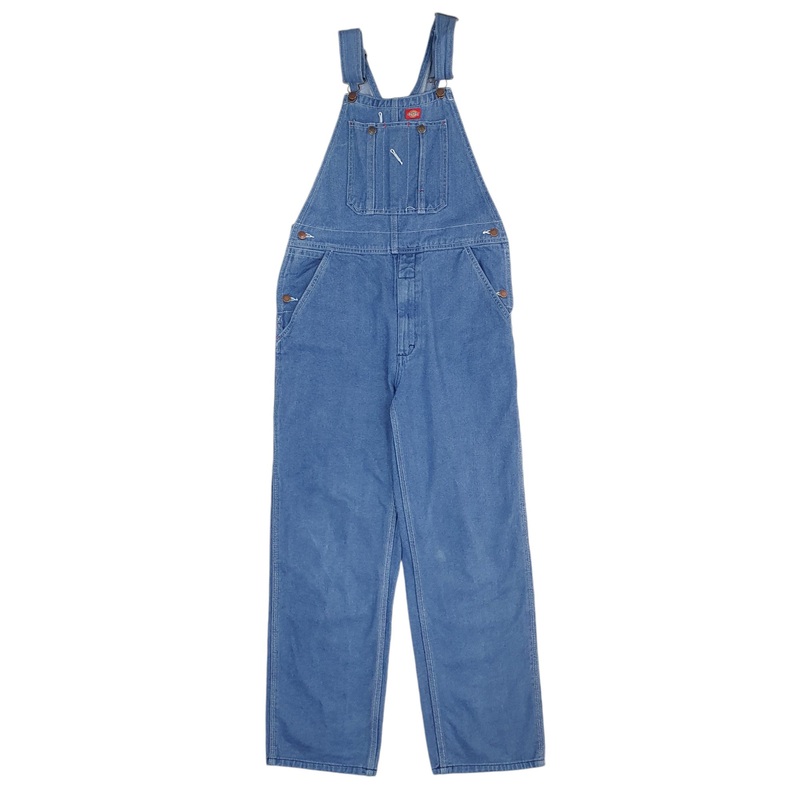 Womens Dickies Denim Overalls Bib Blue Dungaree Cotton  Trousers UK8