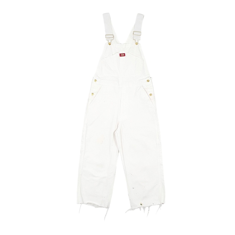 Mens Dickies Denim Overalls Bib Painter and Decorater White Dungaree Cotton  Trousers W30 L22