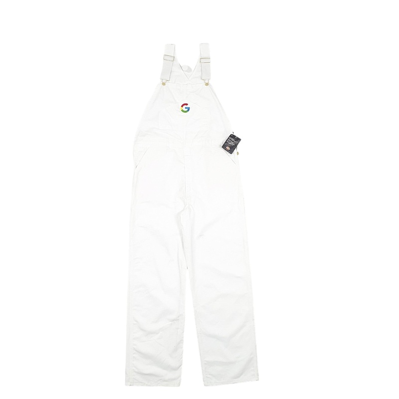 Mens Dickies Painters Denim Overalls Bib Google White Dungaree Cotton  Trousers W36 L32