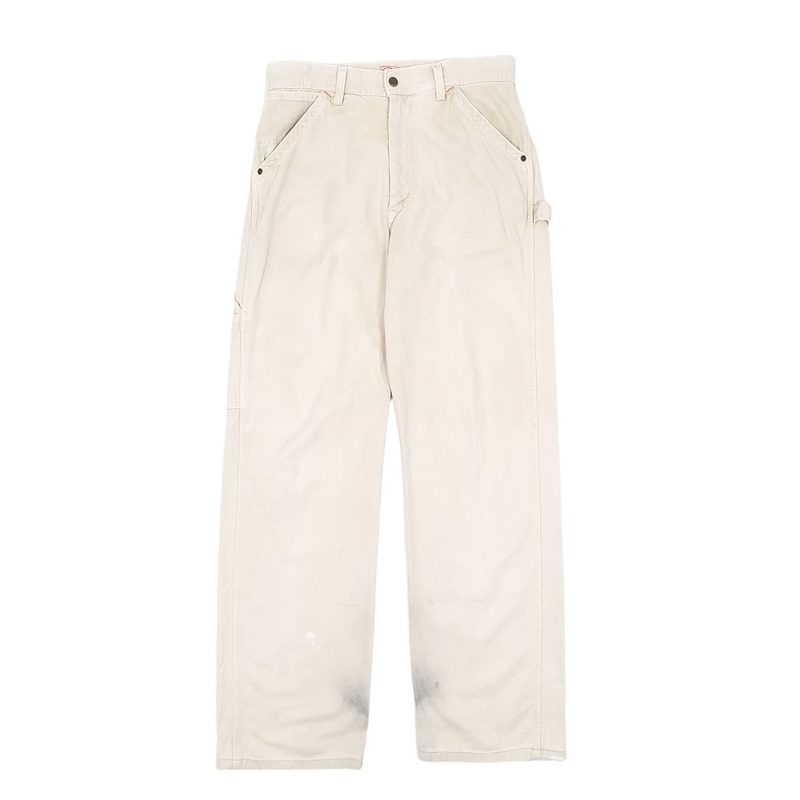 Mens Edwin 101 Vintage Workwear Cream Carpenter Cotton  Trousers Mens W30 L32