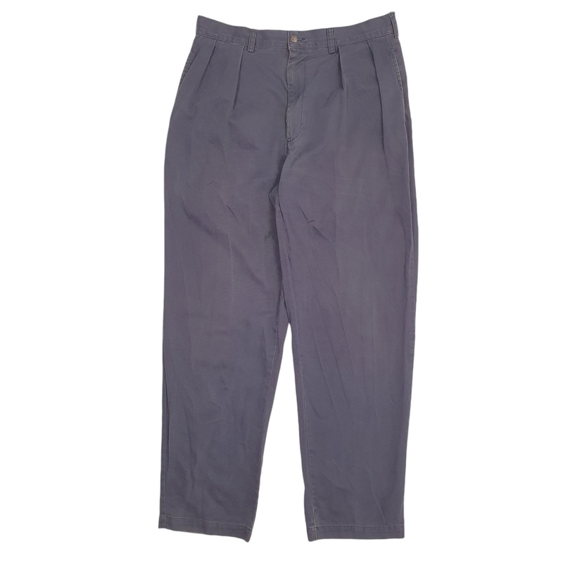 Mens Polo Ralph Lauren Andrew Pant Double Pleated Navy Chino Cotton  Trousers Mens W34 L32