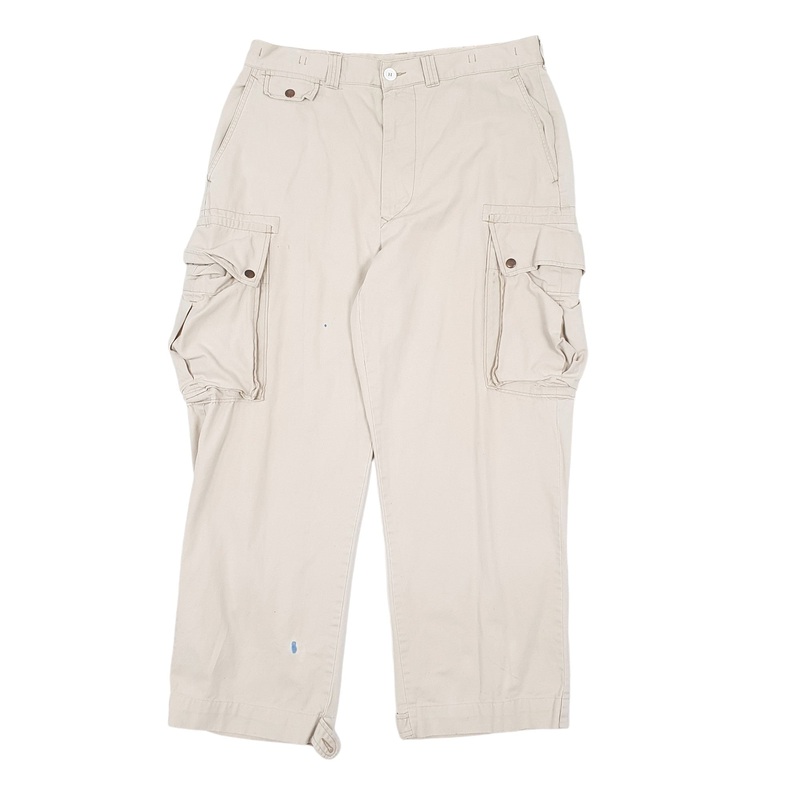 Mens Polo Ralph Lauren Chinos Cream Cargo Cotton  Trousers Mens W38 L28