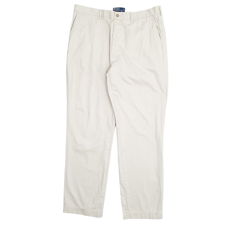 Mens Polo Ralph Lauren Cream Chino Cotton  Trousers Mens W38 L32