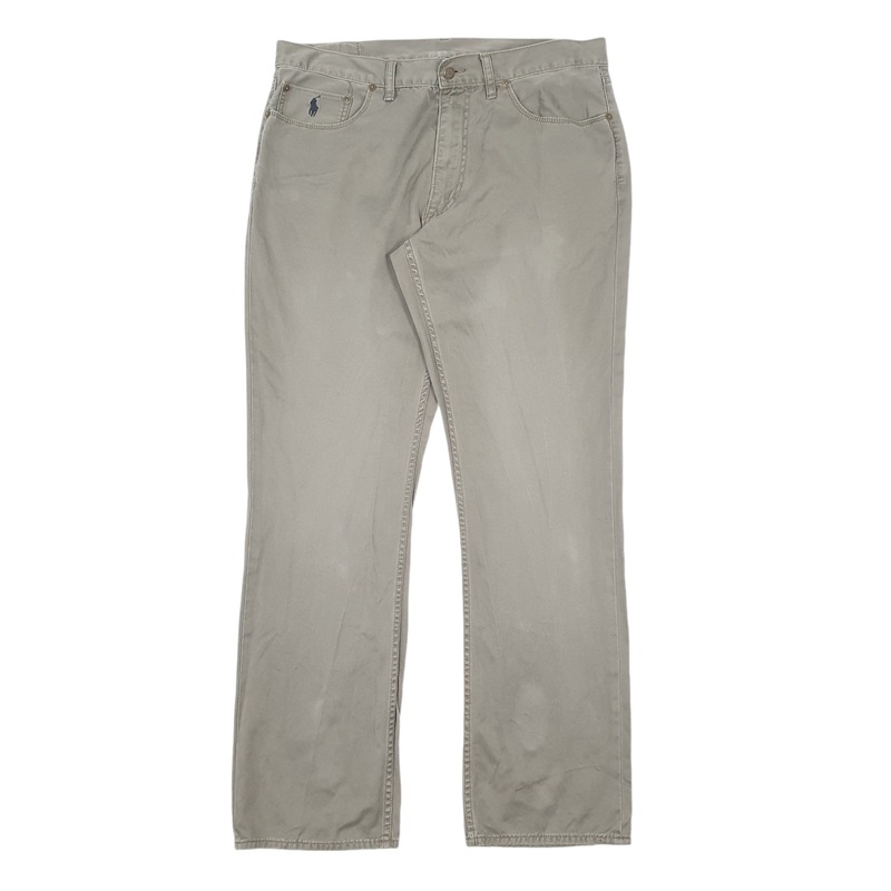 Mens Polo Ralph Lauren Khaki Chino Cotton  Trousers Mens W36 L32
