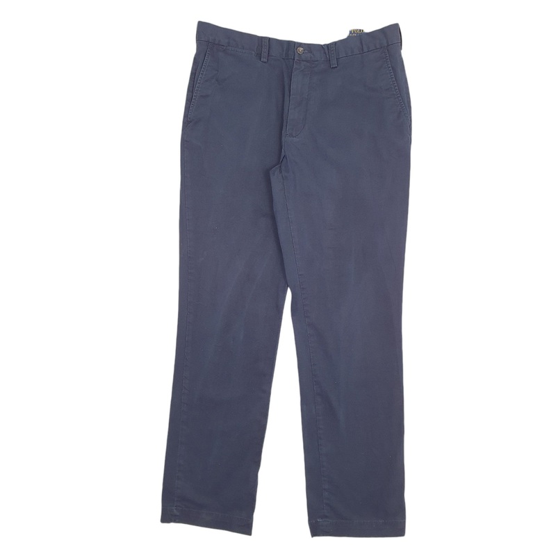 Mens Polo Ralph Lauren Stretch Classic Fit Navy Chino Cotton  Trousers Mens W34 L32
