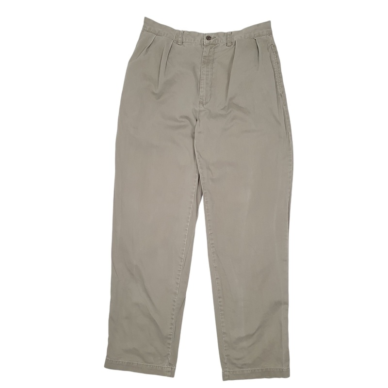 Mens Polo Ralph Lauren Vintage 90s Andrew Pant Double Pleated Khaki Chino Cotton  Trousers Mens W32 L32