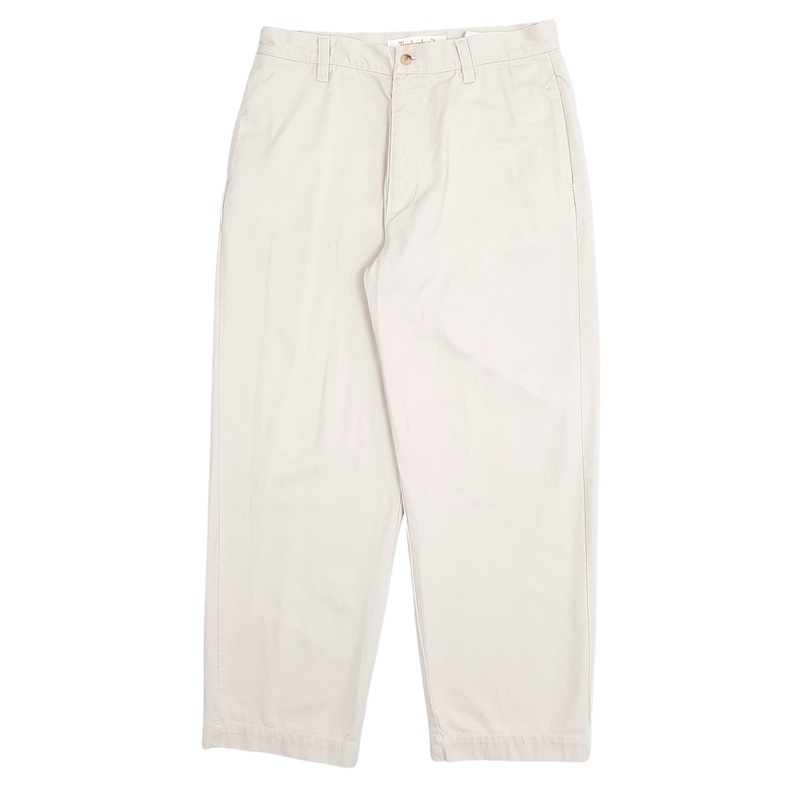 Mens Timberland Stratham Twill Cream Chino Cotton  Trousers Mens W34 L30