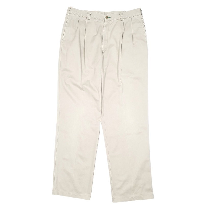 Mens Tommy Hilfiger Double Pleated Beige Chino Cotton  Trousers Mens W36 L32