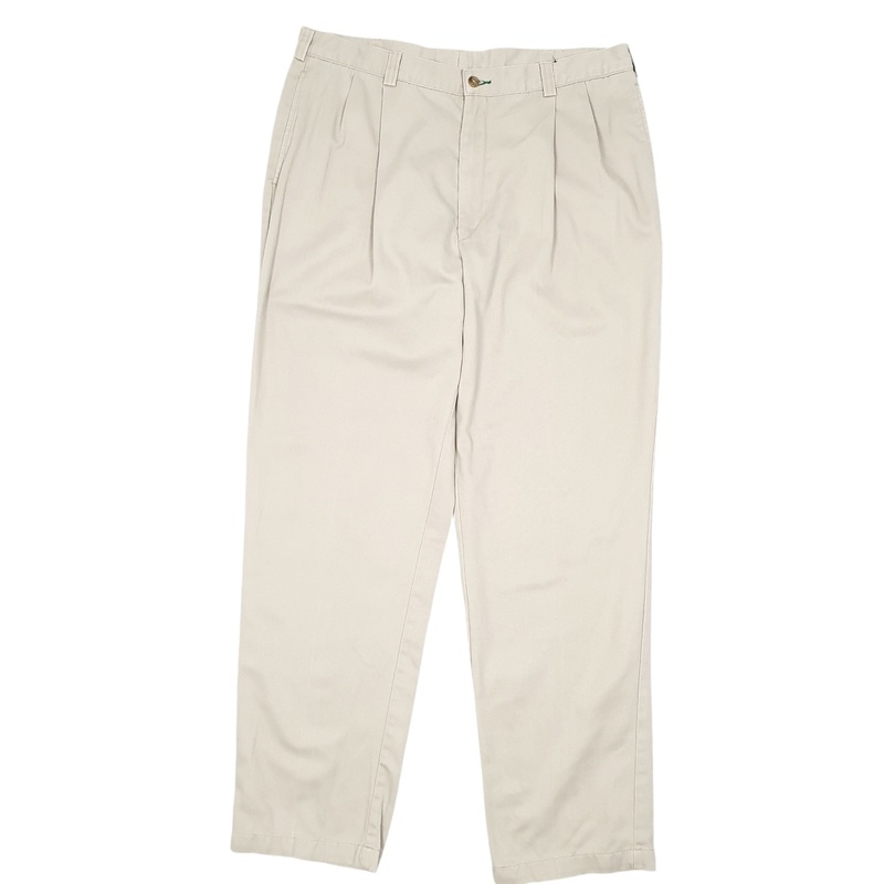 Mens Tommy Hilfiger Double Pleated Beige Chino Cotton  Trousers Mens W38 L32