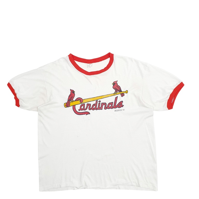 Sportsprint Single Stitch Vintage 90s Made In USA Cardinals Baseball Short Sleeve Cotton Blend T Shirt Womens XL
