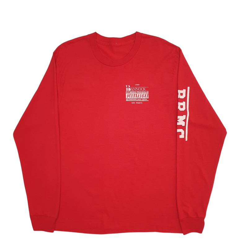 Unbranded Single Stitch Vintage 90s Fitness Wellness Long Sleeve Cotton Blend T Shirt Mens M