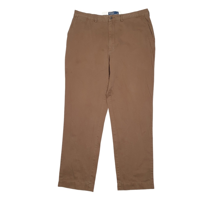 Mens Polo Ralph Lauren Vintage 90s Brown Chino Cotton  Trousers Mens W38 L32