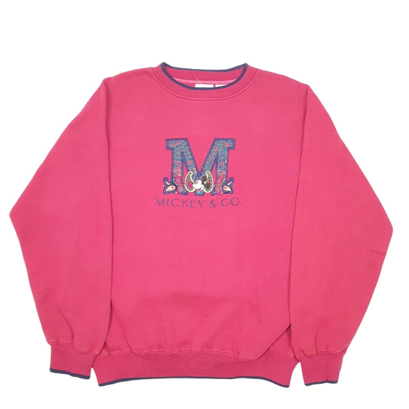 Disney Vintage Mickey Mouse & Co 90s Crewneck Cotton Blend Sweatshirt Jumper Mens L