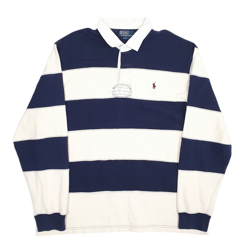 Polo Ralph Lauren Rugby Custome Fit Long Sleeve Cotton Blend Polo Shirt Mens XXL