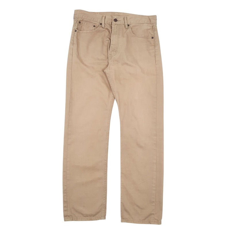 Mens Levis 505 Beige Chino Cotton Blend  Trousers Mens W33 L32