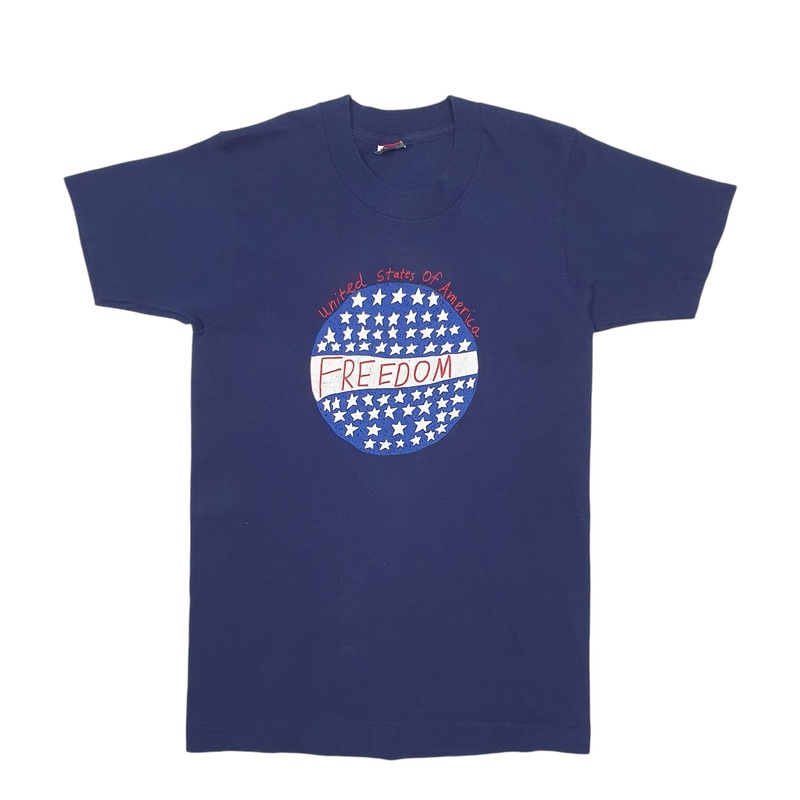 Fruit Of The Loom Single Stitch Vintage 90s Made In USA United States Of America Short Sleeve Cotton Blend T Shirt Womens S
