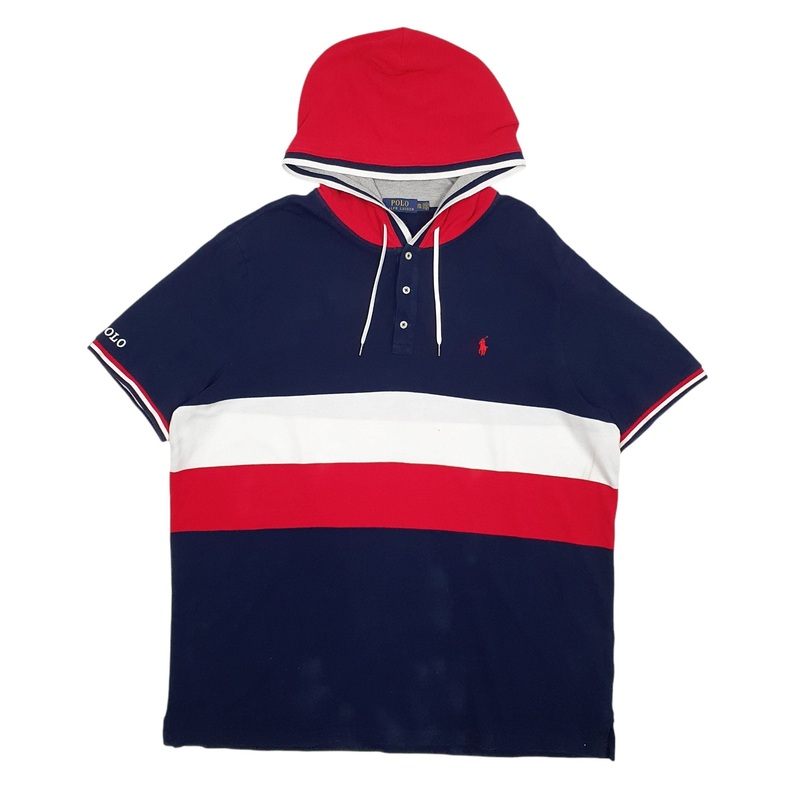 Polo Ralph Lauren Hooded Short Sleeve Cotton Polo Shirt Mens XXL