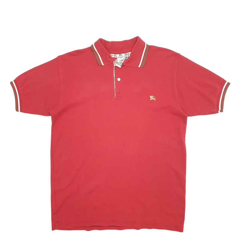 Burberry Short Sleeve Cotton Polo Shirt Mens M