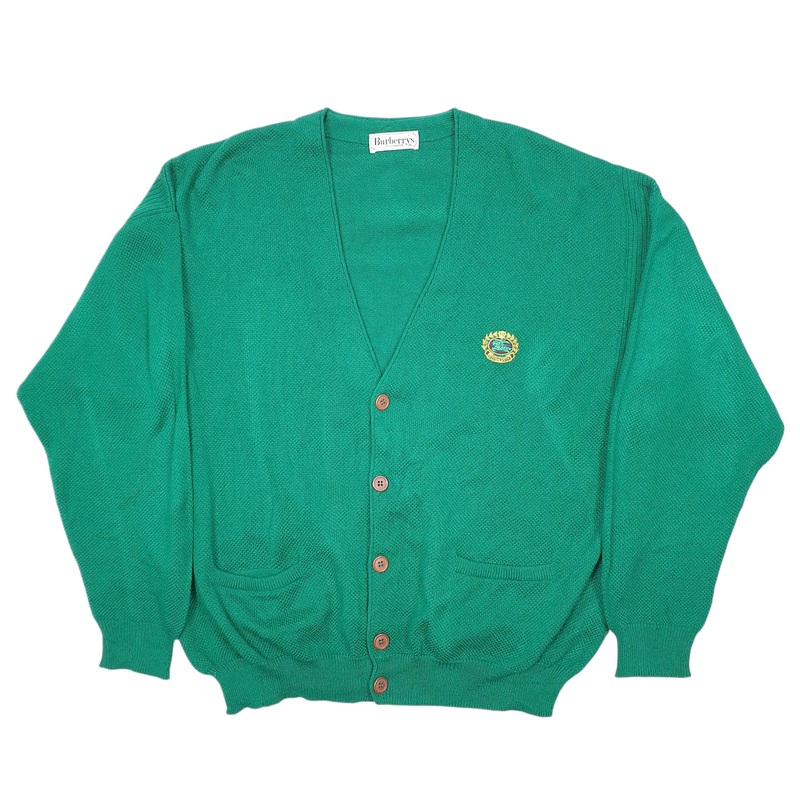 Burberry Vintage Knit London Cardigan Cotton Sweatshirt Jumper Mens L