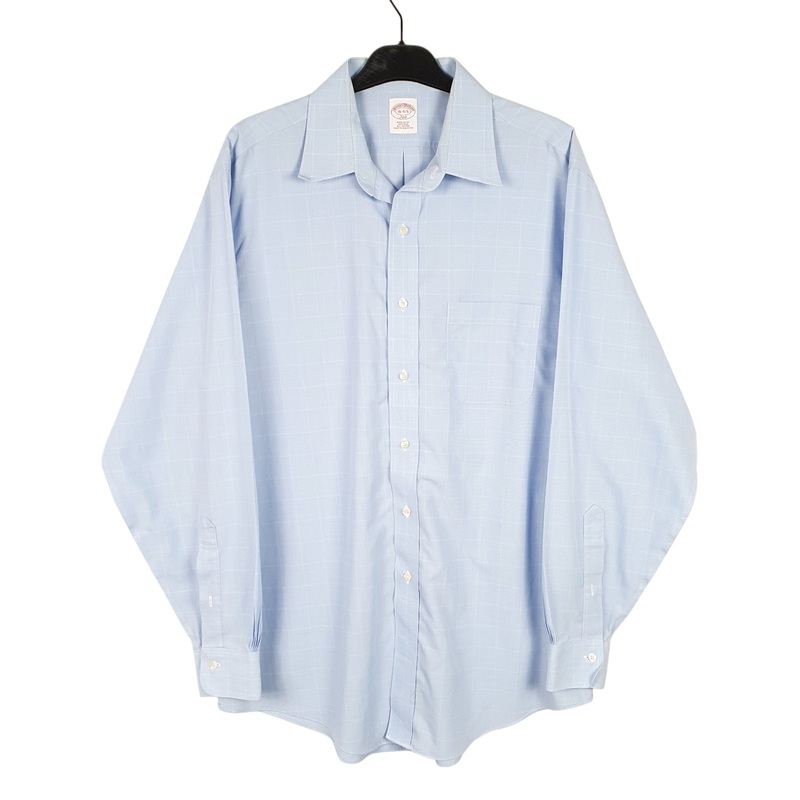 Brooks Brothers 346 Long Sleeve Regular Fit Check Cotton Shirt Mens L