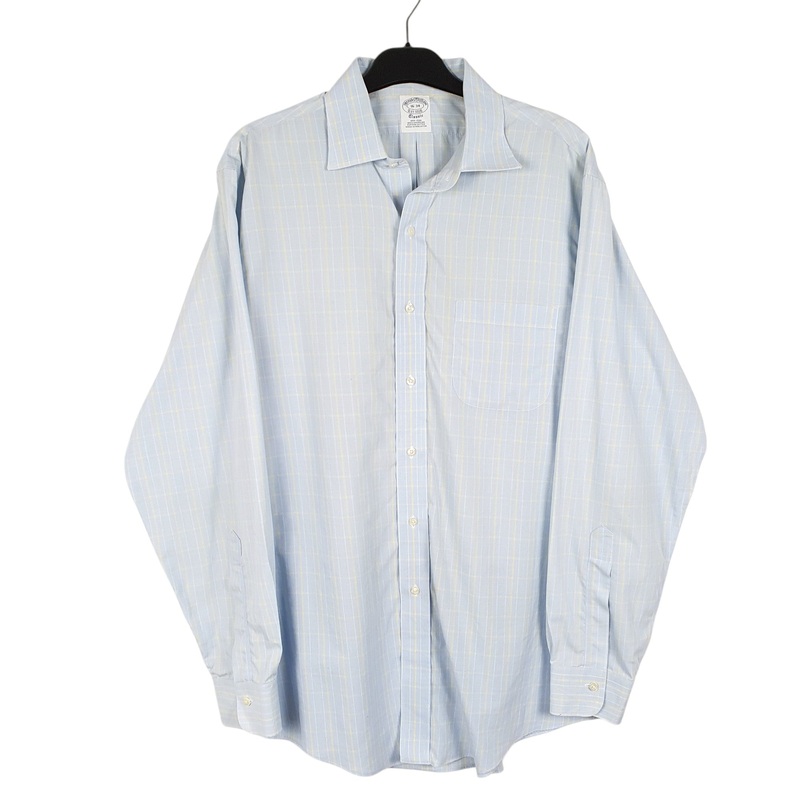 Brooks Brothers Long Sleeve Classic Fit Check Cotton Shirt Mens M