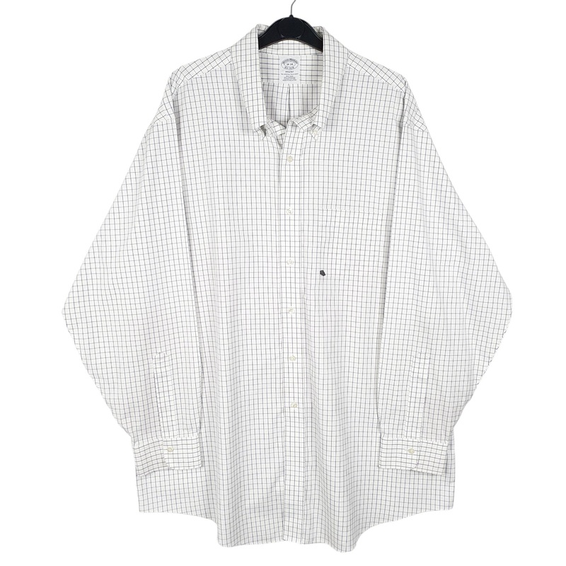 Brooks Brothers Long Sleeve Regular Fit Check Cotton Shirt Mens XL
